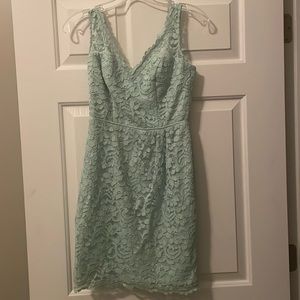 Mint Green David’s Bridal Lace Dress